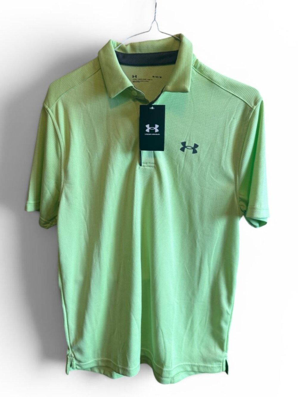 NWT Under Armour Performance Polo Shirt | Men's Green Golf Polo | Size Medium